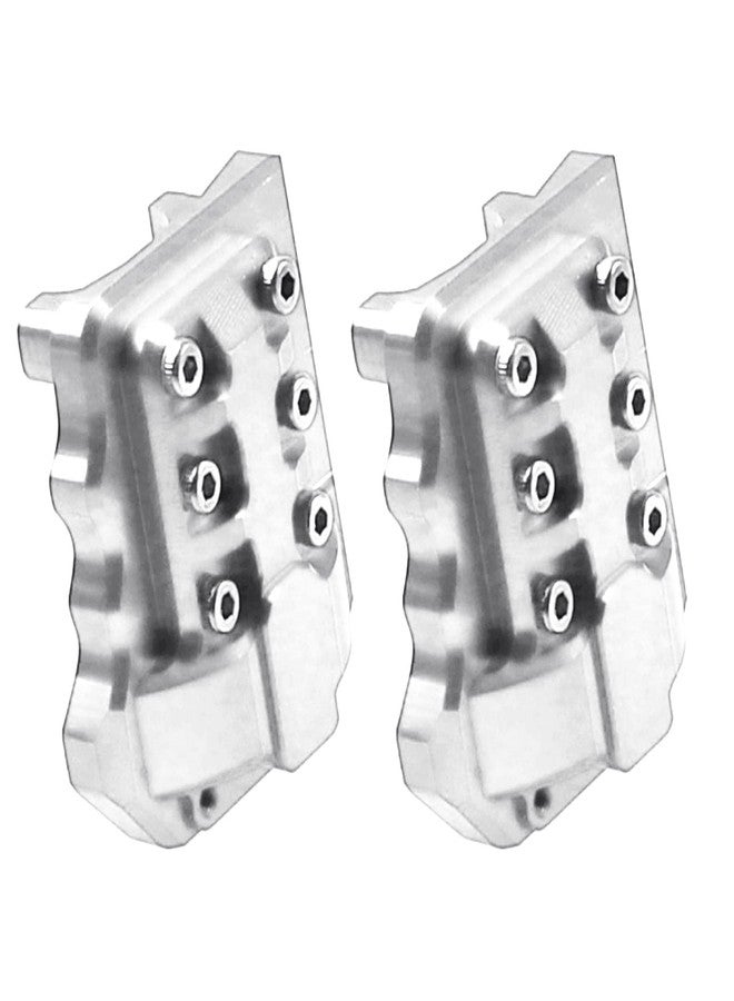 Share Goo 2Pcs ShareGoo Aluminum Alloy Front Rear Axle Differential Cover 15g Diff Cover Case Compatible with Traxxas TRX-4 1/10 RC Crawler Car (Silver) - Image 3